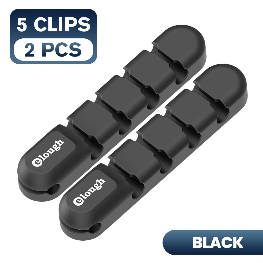 Cable Organizer Silicone USB Cable Winder Management Protector Clip Desk Organizer Holder for Wires Mouse Keyboard Cord