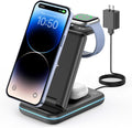 3 in 1 Wireless Charging Station, Foldable Wireless Charger Stand for Multiple Apple Devices for Iphone 17 16-8, Apple Watch Ultra//11/10/9/Se/8/7/6/5, Airpods Pro/4/3/2