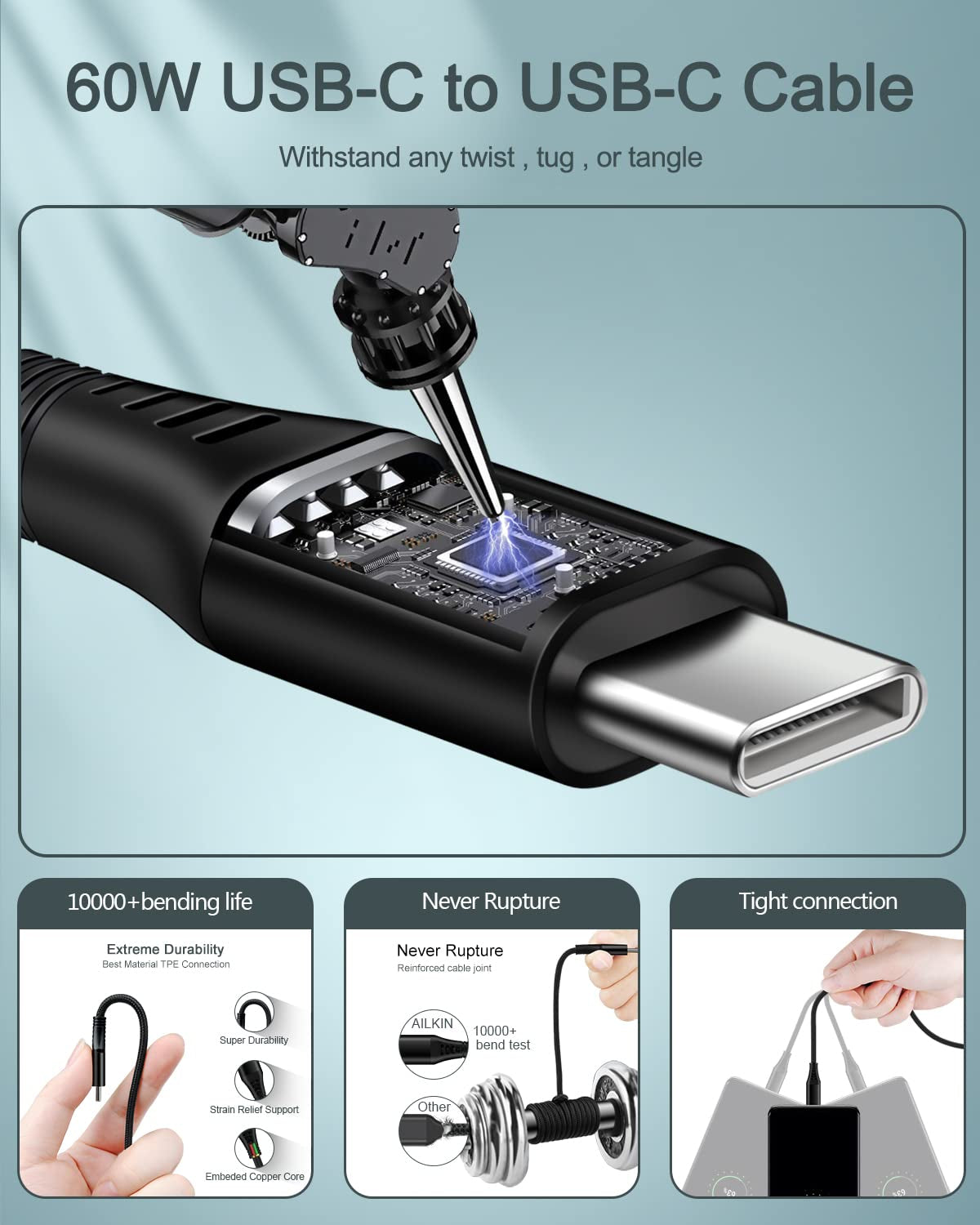 Iphone 17 USB Type C Cable for Apple Iphone 16E/16/15 Plus/17 Pro Max, 6Ft Fast Charging Android Type C to C Cable for Samsung Galaxy A17 A16 A15 S25, Google Pixel 9A 10 Pro XL Android USBC Cord