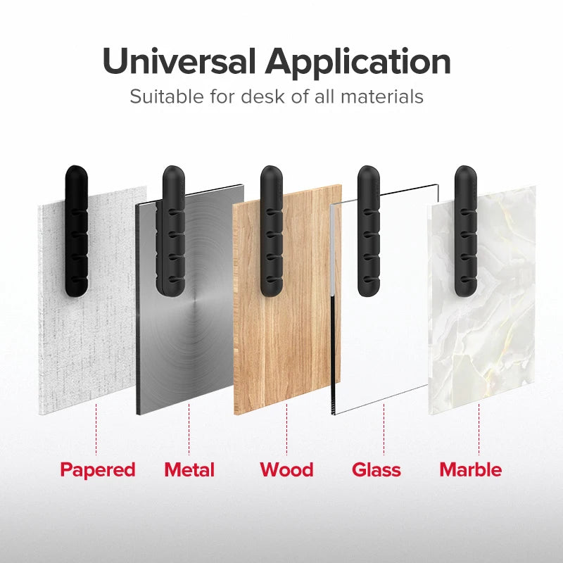 Cable Organizer Silicone USB Cable Winder Flexible Cable Management Clips for Mouse Headphone Earphone Cable Holder