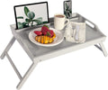 Wood Bed Tray with Phone Holder, Extra Large Lap Desk for Laptops up to 17.3 Inches – Gray – Style No. 78105