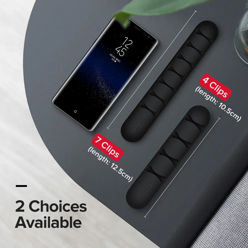 Cable Organizer Silicone USB Cable Winder Flexible Cable Management Clips for Mouse Headphone Earphone Cable Holder