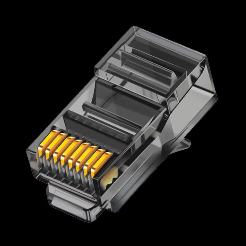 50PCS RJ45 Cat6 Pass through Connectors, Assorted Colors EZ to Crimp Modular Plug for Solid or Stranded UTP Network Cable