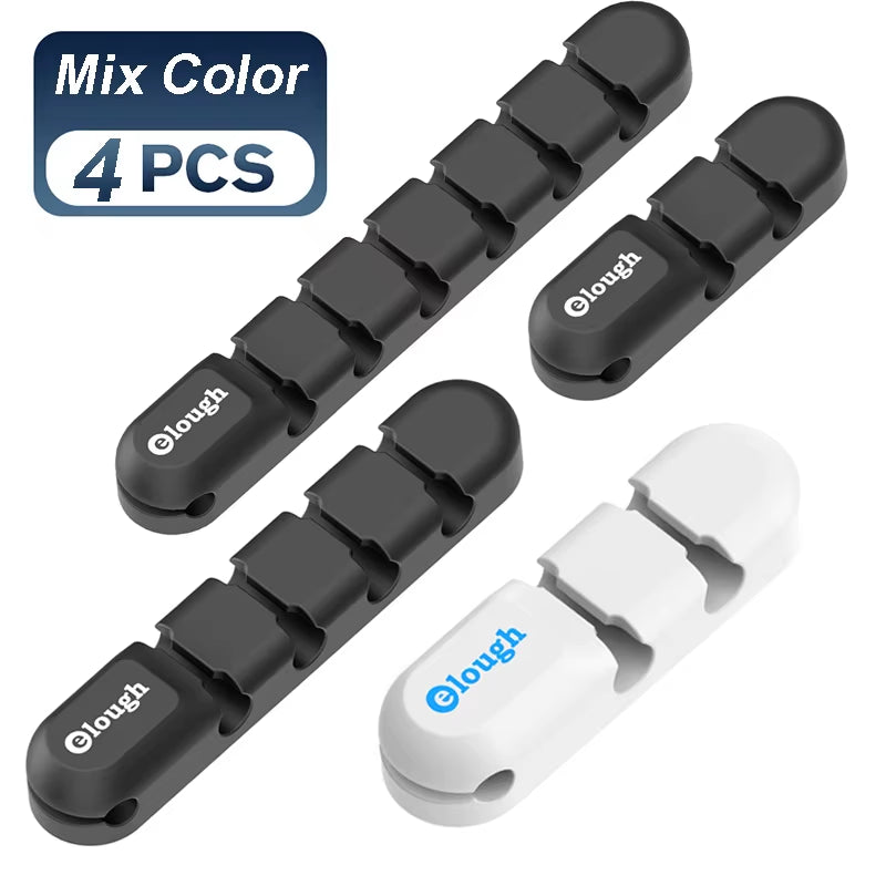 Cable Organizer Silicone USB Cable Winder Management Protector Clip Desk Organizer Holder for Wires Mouse Keyboard Cord